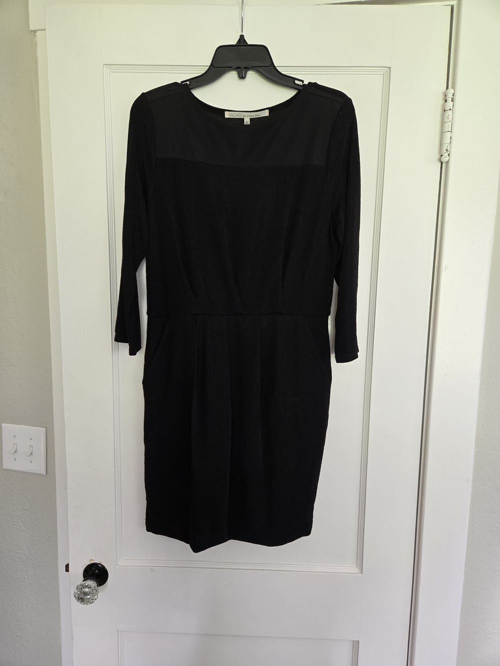 RACHEL Rachel Roy Black Long Sleeve Sheath Dress